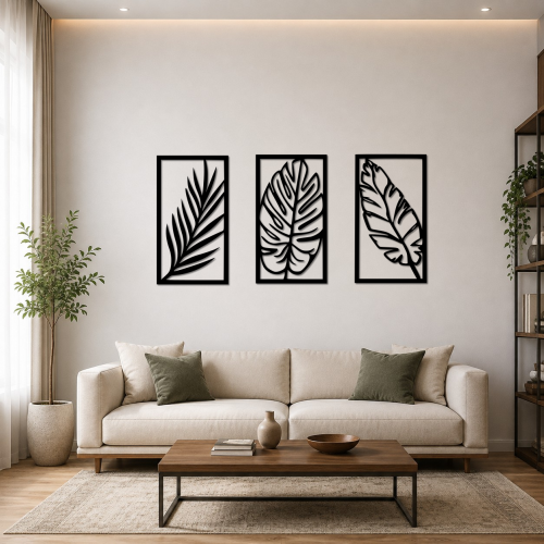 Tropical Leaves 3-Piece Wall Art