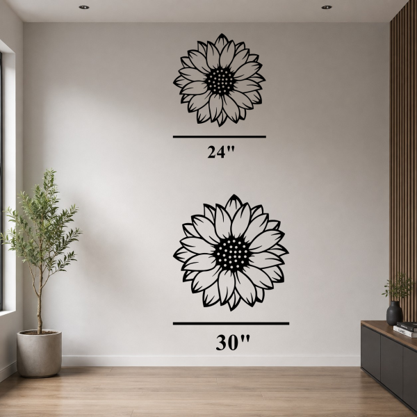 Elegant Sunflower Metal Wall Art