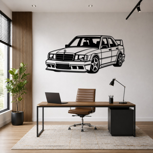 Mercedes 190E Evolution II Metal Wall Art