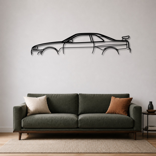 Nissan Skyline GT-R R34 Metal Wall Art