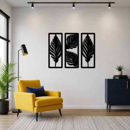 Palm Leaves 3-Piece Metal Wall Art Set