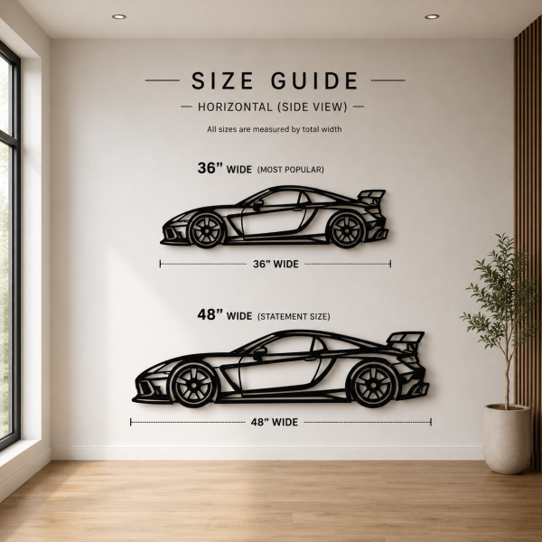 Audi R8 V10 Side Silhouette Metal Wall Art